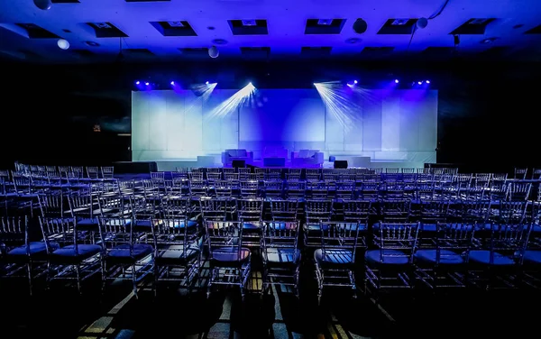 Rows Seats Empty Conference Center Stage — Stock Photo, Image