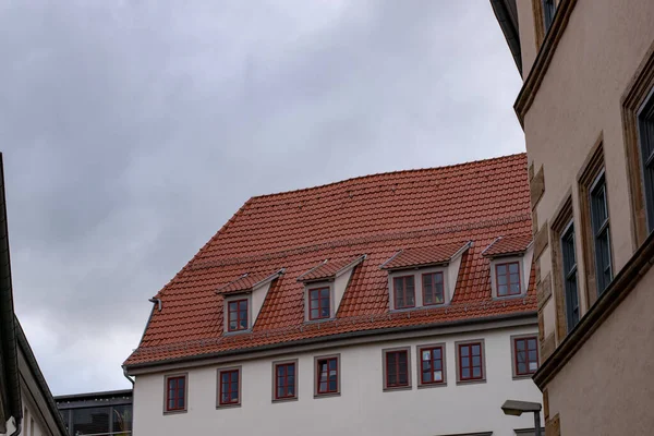 Gli Edifici Residenziali Ricoperti Verde Erfurt Germania — Foto Stock