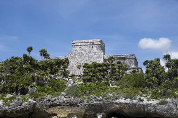 Rovine Tulum Dal Mare Quintana Roo Messico — Foto Stock