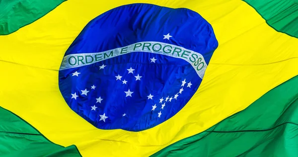 Primer Plano Bandera Brasil — Foto de Stock