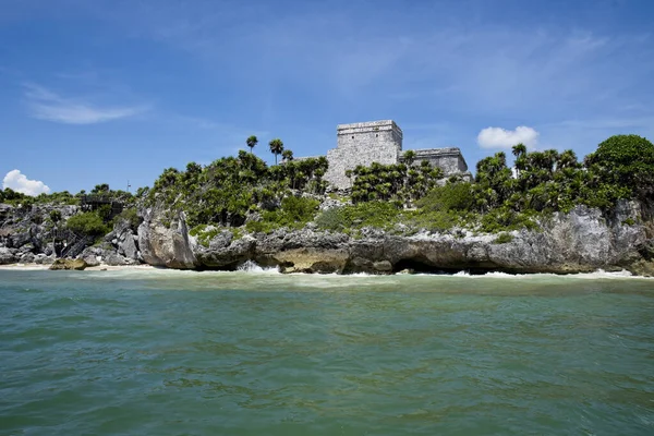 Tulum Romok Tengerből Quintana Roo Mexikó — Stock Fotó