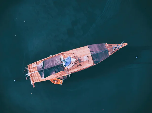 Vue Aérienne Aérienne Bateau Mer — Photo