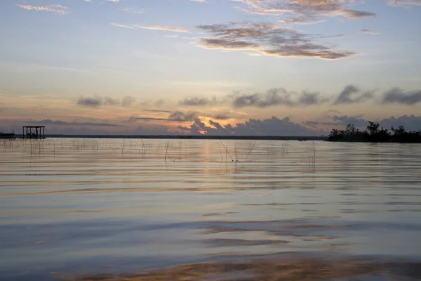 Sea Scattered Clouds Sunset — Stock Photo, Image