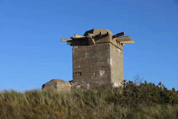 Danimarka Jutland Blavandshuk Sahilinde Beton Bir Kule — Stok fotoğraf