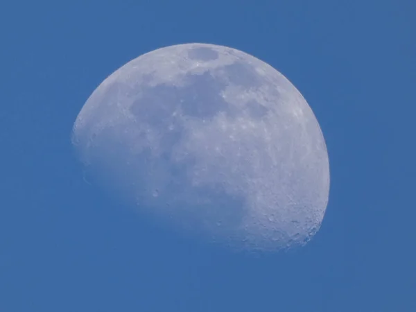 Beautiful View Moon Visible Blue Sky — Stock Photo, Image
