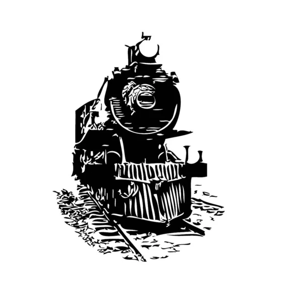 Artistic Illustration Old Vintage Locomotive White Background — Stock Photo, Image