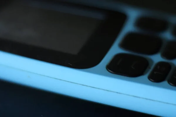 Telefone Celular Botão Azul Com Botões Pretos — Fotografia de Stock