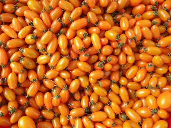 Eine Nahaufnahme Von Kleinen Orangen Tomaten — Stockfoto