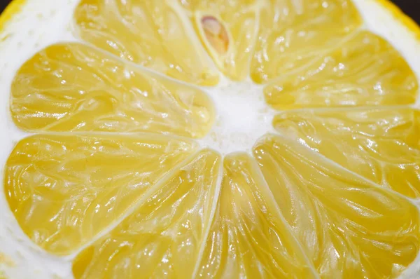 Closeup Shot Ripe Sliced Lemon Detail Royalty Free Stock Photos