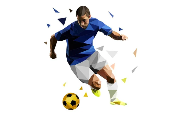 Eine Illustration Eines Fußballers Der Auf Dem Ball Spielt Isoliert — Stockfoto