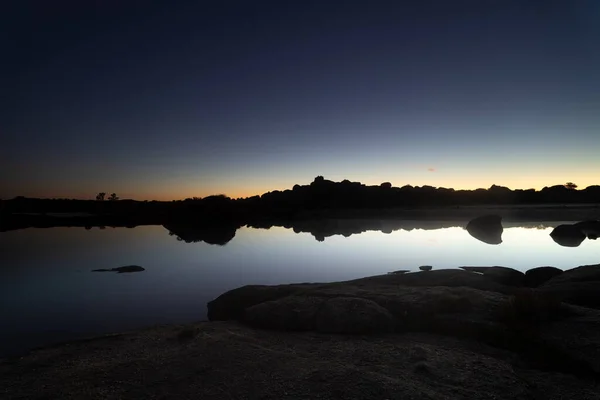 Ein Schöner Sonnenaufgang Naturpark Los Barruecos Extremadura Spanien — Stockfoto