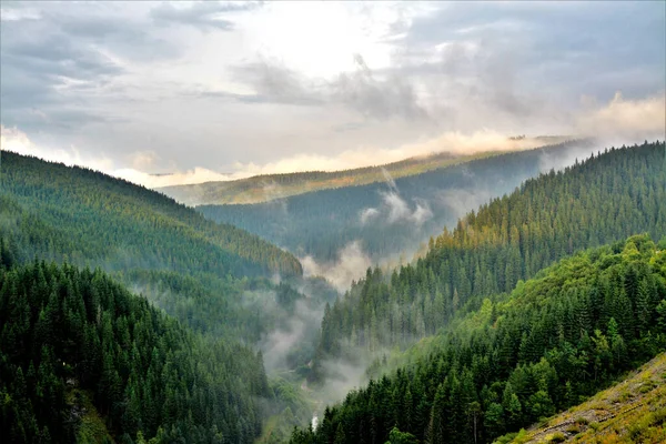 Scenic Landscape View Barajul Oasa Romania Cloudy Day Background — Stock Photo, Image