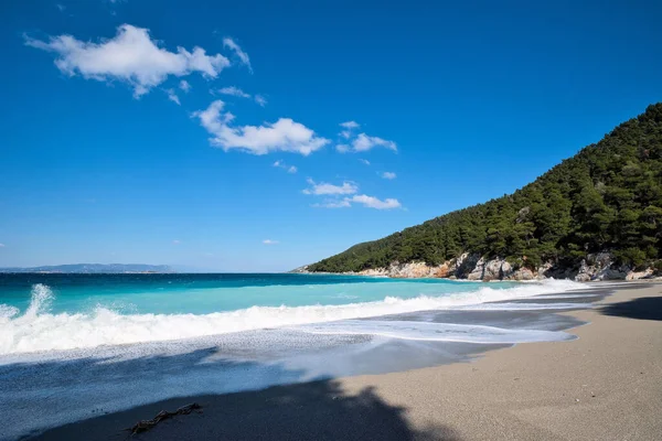 Una Hermosa Vista Una Playa Kastani Isla Skopelos Grecia — Foto de Stock