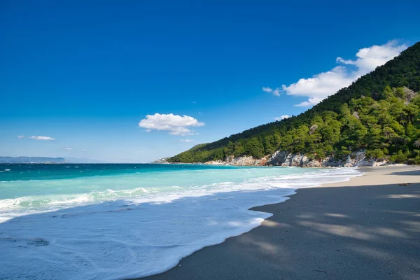Piękny Widok Plażę Kastani Wyspie Skopelos Grecja — Zdjęcie stockowe