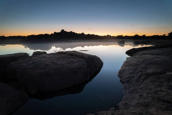 Ein Schöner Sonnenaufgang Naturpark Los Barruecos Extremadura Spanien — Stockfoto