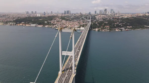 Letecký Pohled Most Bosphorus Istanbulu Turecku — Stock fotografie