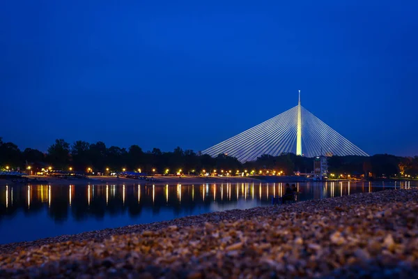 Piękne Ujęcie Plaży Mostu Nocy — Zdjęcie stockowe