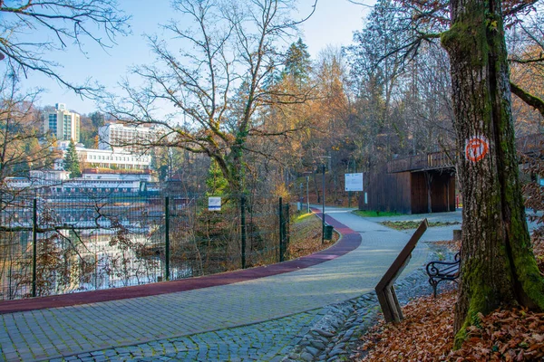 Sovata Rumänien Nov 2020 Touristenroute Transilvanica Vom Ferienort Sovata Rumänien — Stockfoto