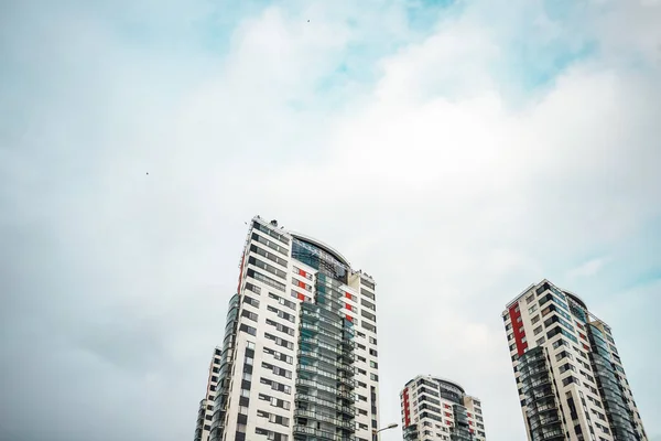 Plan Angle Bas Gratte Ciel Des Immeubles Appartements Modernes — Photo