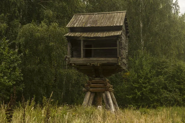 Een Shot Van Een Oud Van Hout Huis Stelten — Stockfoto