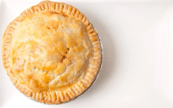 Tarte Viande Bœuf Agneau Copieux Avec Pâtisserie Feuilletée Salade — Photo