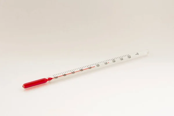 Closeup Shot Thermometer White Background — Stock Photo, Image