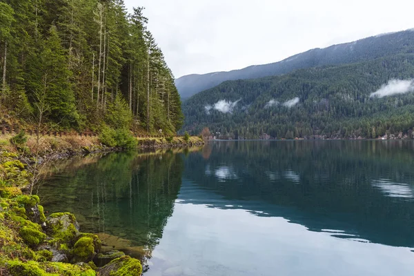 Uma Foto Panorâmica Lago Crescente Parque Nacional Olímpico Washington — Fotografia de Stock