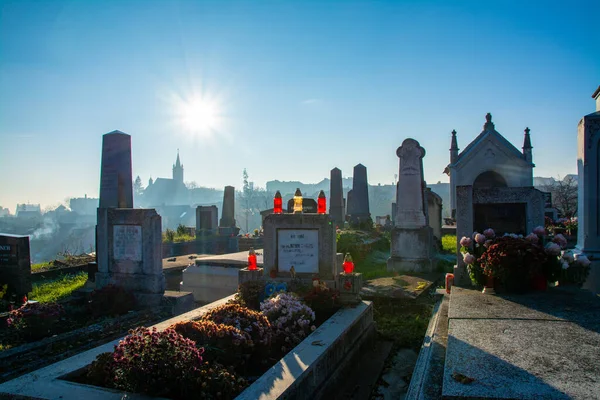 Reghin Romania Noviembre 2020 Cementerio Evangélico Ciudad Reghin Rumania —  Fotos de Stock