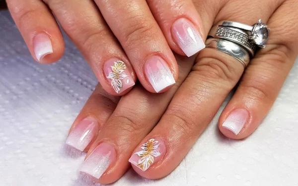 Een Professionele Moderne Gel Manicure Nauwe — Stockfoto