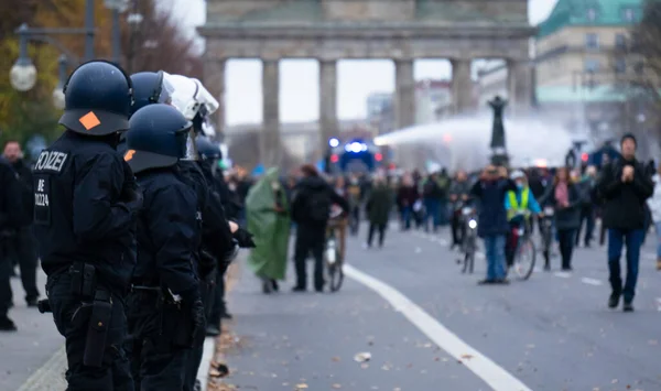 Berlín Německo Listopadu 2020 Berlín Německo 2020 Demo Berlíně Policií — Stock fotografie