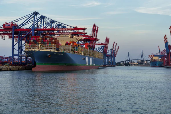 Hamburg Deutschland August 2020 Traumhafter Blick Auf Den Containerhafen Hamburg — Stockfoto