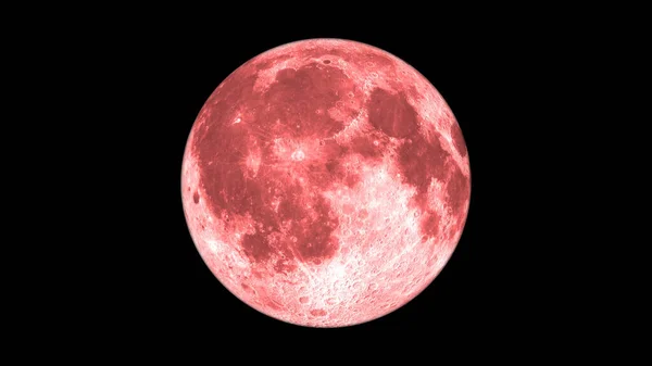 Lua Cheia Vermelha Isolada Num Fundo Preto Imagem Alta Resolução — Fotografia de Stock