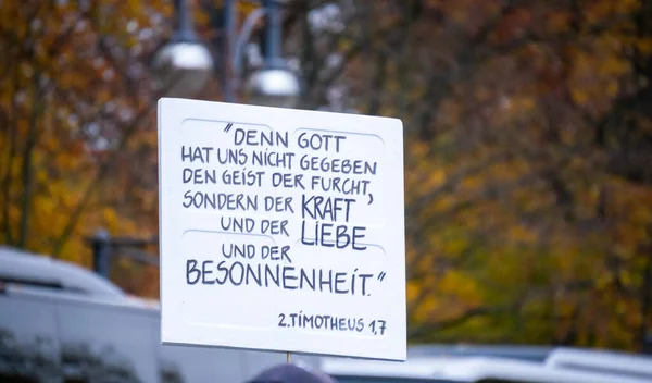 Berlin Deutschland November 2020 Berlin Deutschland 2020 Demonstration Berlin Mit — Stockfoto