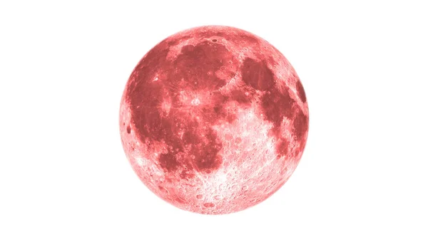 Vereinzelter Roter Vollmond Auf Weißem Hintergrund Bild Hoher Auflösung — Stockfoto