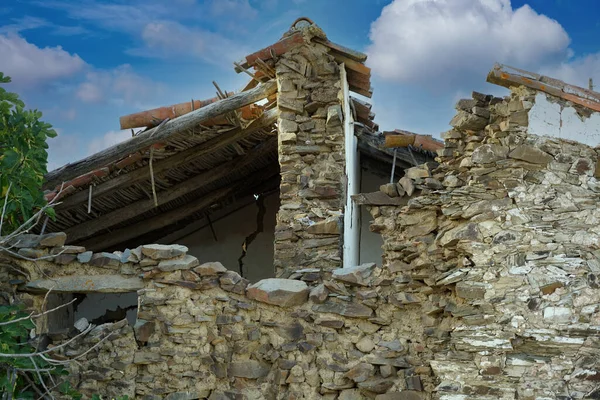 废墟的特写 被拆毁的房子 — 图库照片
