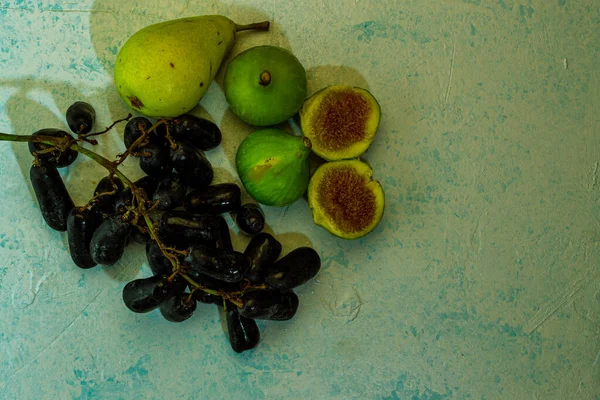 Une Vue Dessus Assortiment Fruits Frais — Photo