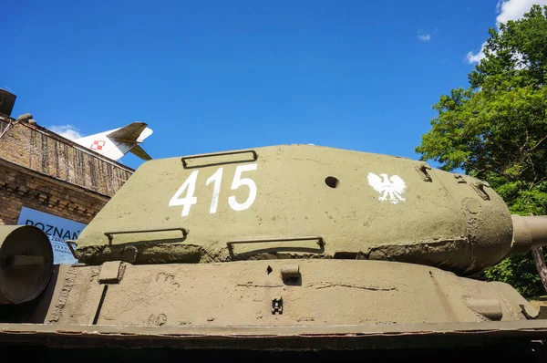 Poznan Polsko Června 2016 Starý Historický Tank Venkovním Muzeu Parku — Stock fotografie