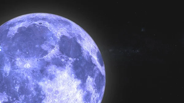 Lua Cheia Azul Brilhante Sobre Láctea Com Espaço Cópia Imagem — Fotografia de Stock