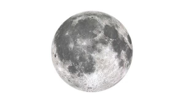 Lua Cheia Isolada Fundo Branco Imagem Alta Resolução — Fotografia de Stock