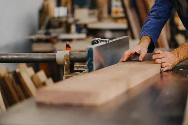 Selective Focus Shot Craftsman Working Workspace — Stock Photo, Image