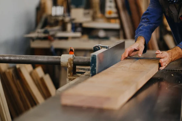 Selective Focus Shot Craftsman Working Workspace — Stock Photo, Image