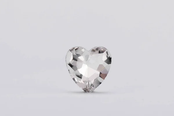 Gros Plan Sélectif Cristal Diamant Sur Fond Blanc — Photo