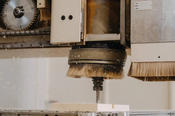 Closeup Shot Chipboard Milling Machine — Stock Photo, Image