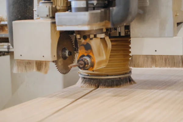 Closeup Shot Chipboard Milling Machine — Stock Photo, Image