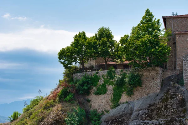 Meteora Uma Formação Rochosa Centro Grécia Que Abriga Dos Maiores — Fotografia de Stock