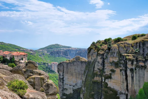 Meteora Egy Kőzetképződés Közép Görögországban Amely Otthont Keleti Ortodox Kolostorok — Stock Fotó