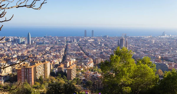 Paisaje Del Barrio Del Carmelo Bajo Luz Del Sol Barcelona —  Fotos de Stock