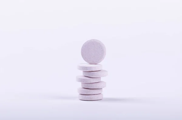 Stack White Tablets Isolated White Background —  Fotos de Stock