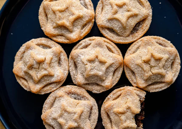 Top View Shot Mince Pies Served Dish Traditional Christmas Dessert — Stock Photo, Image