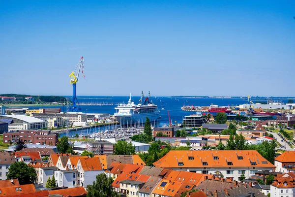Uma Tomada Aérea Cidade Hanseática Wismar Alemanha — Fotografia de Stock